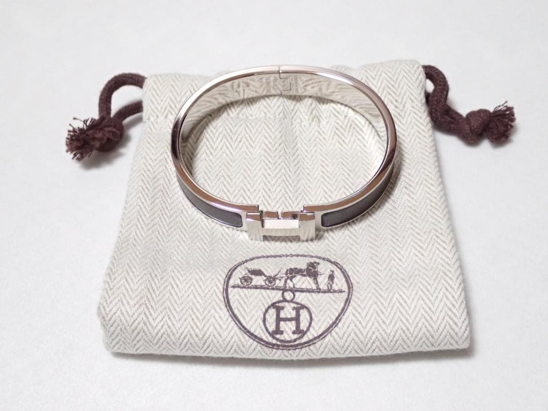 【美品】HERMES エルメス クリッククラックPM Hバングル ブラック