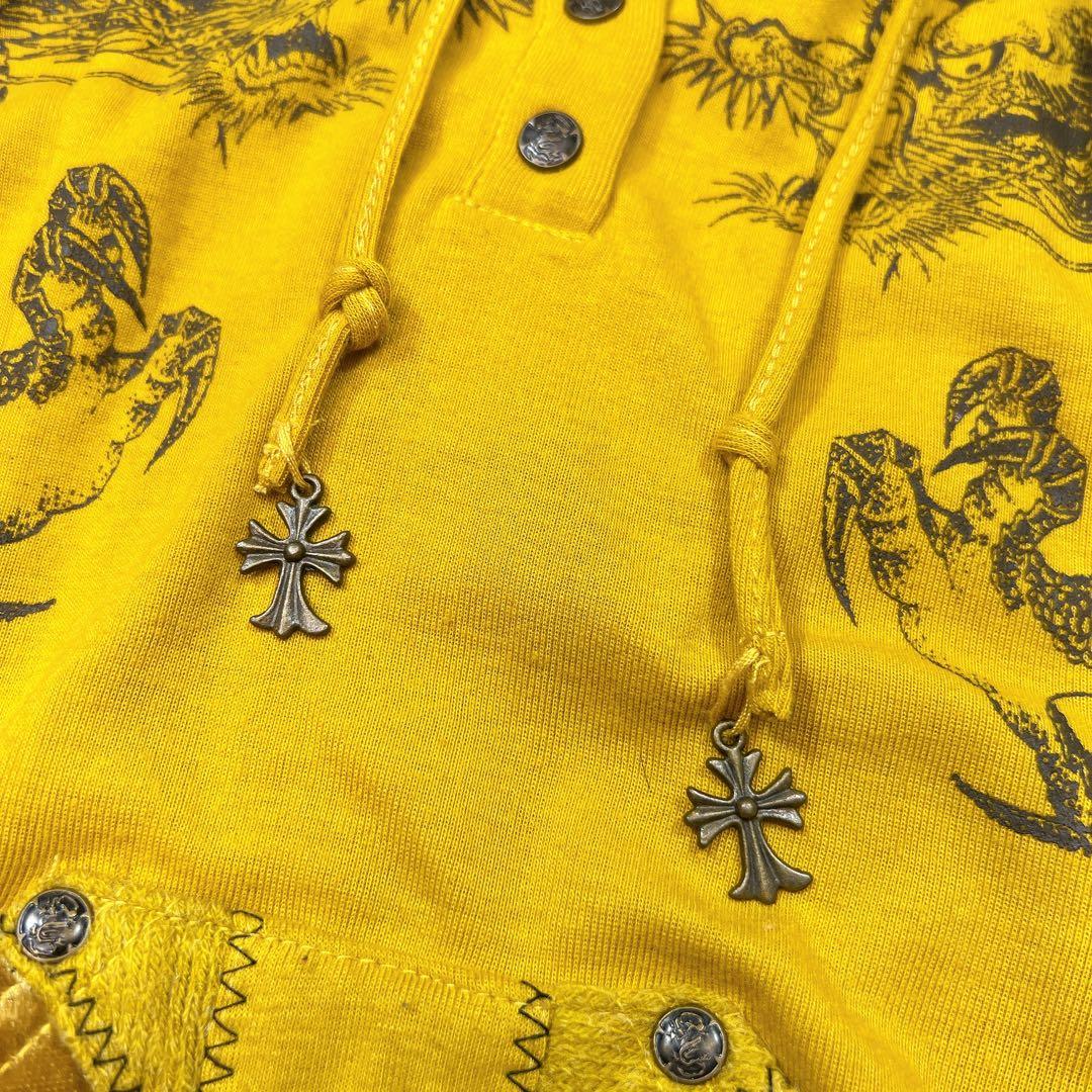 オッズクローチェ ドラゴン ロング丈 パーカー クロスチャーム ゴスロリ