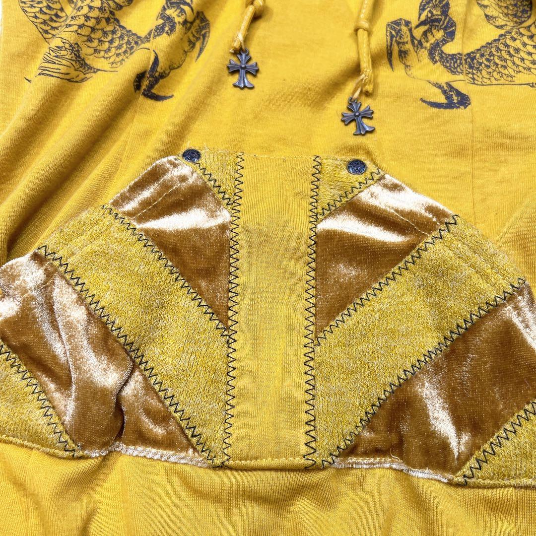 オッズクローチェ ドラゴン ロング丈 パーカー クロスチャーム ゴスロリ