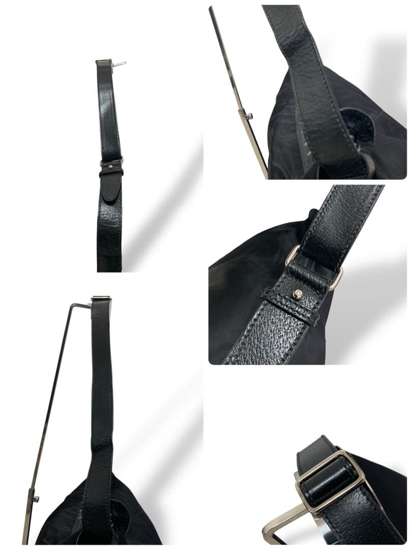 【ヴィンテージ】グッチ　ワンショルダー ボストンバッグ ナイロン　トラベル　黒