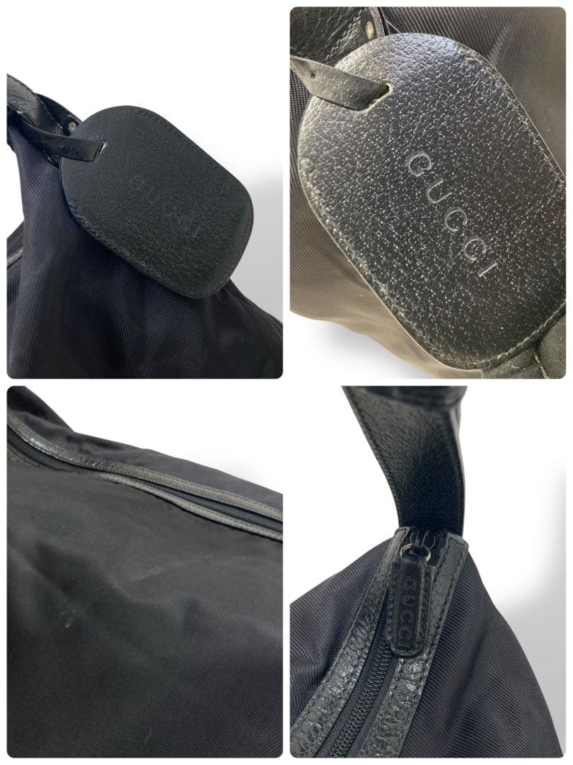 【ヴィンテージ】グッチ　ワンショルダー ボストンバッグ ナイロン　トラベル　黒