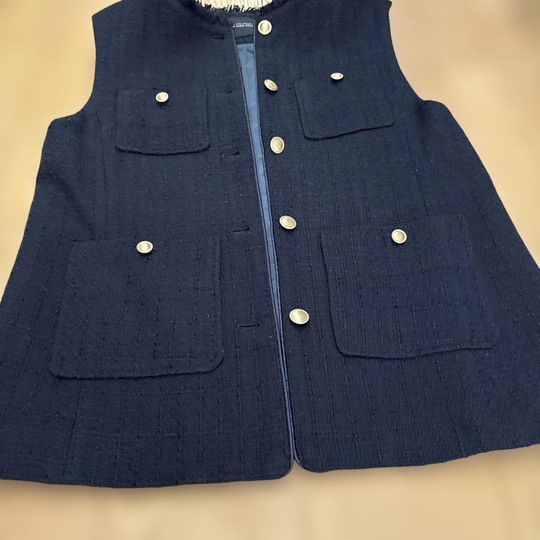 green label relaxing ツイードフリンジポケット ベスト