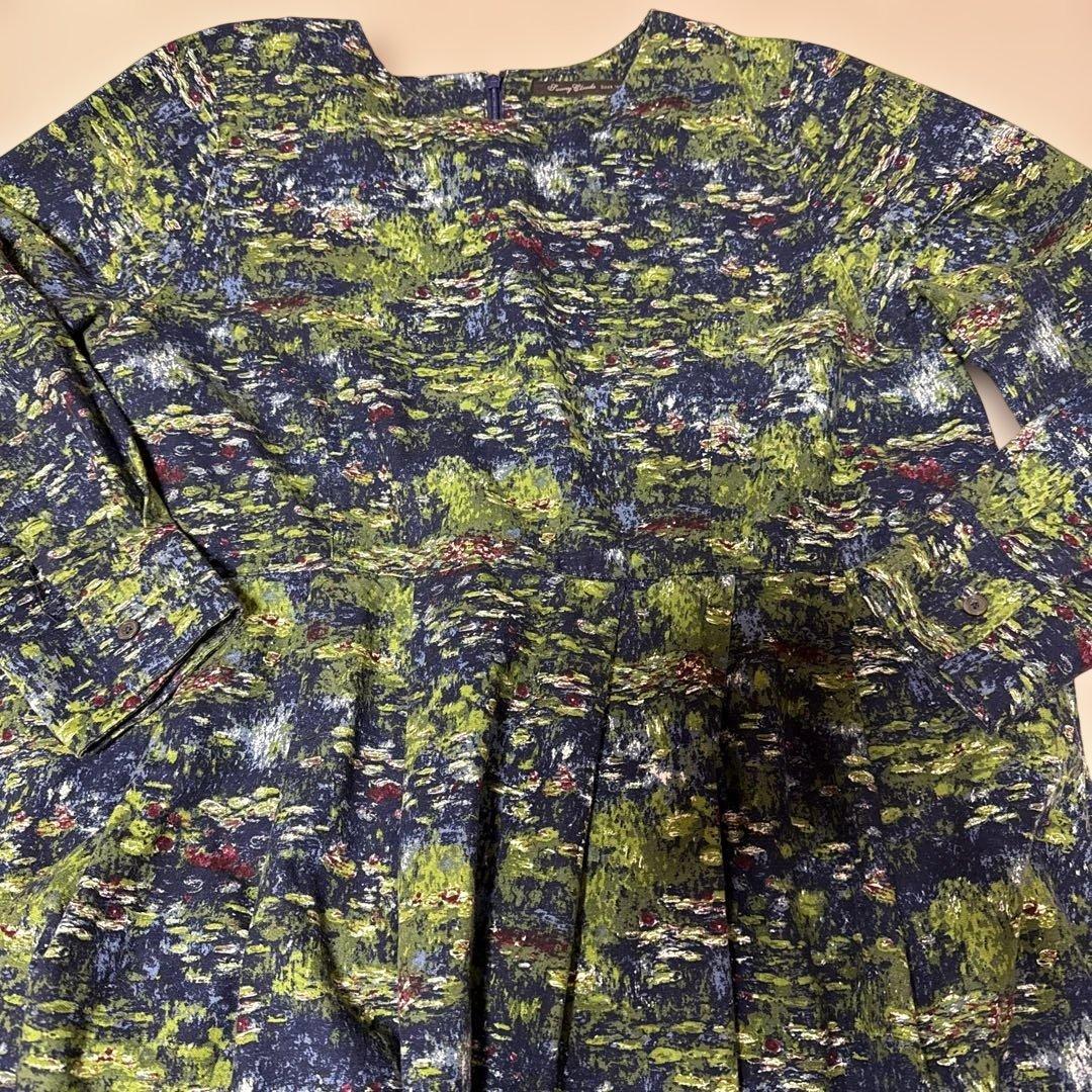 フェリシモ　ロングワンピース モネ　睡蓮の模様　LLサイズ　美品