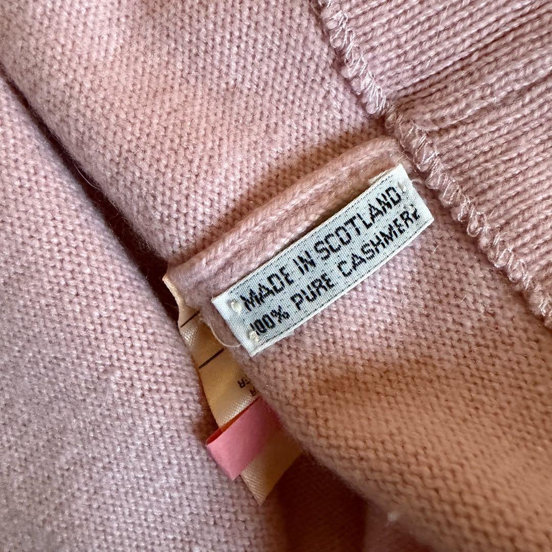 ピュアカシミヤ　金ボタン　CHANEL 半袖 ワンピース クローバー　ピンク