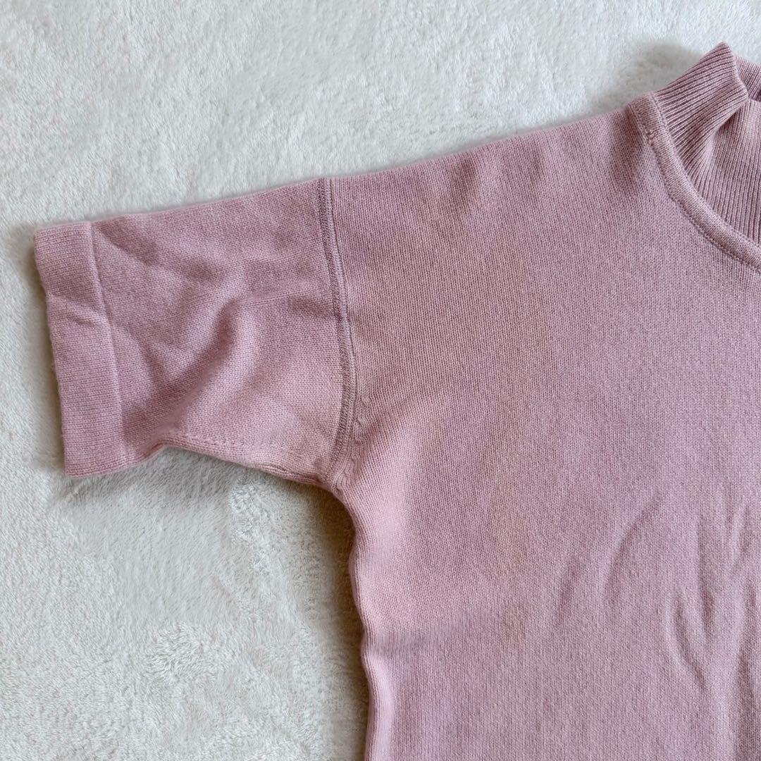 ピュアカシミヤ　金ボタン　CHANEL 半袖 ワンピース クローバー　ピンク