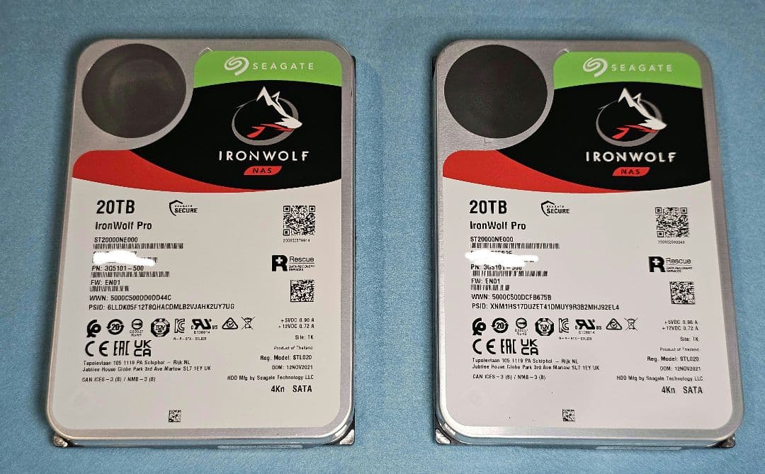 20TBHDD Seagate ST20000NE000　２本セット