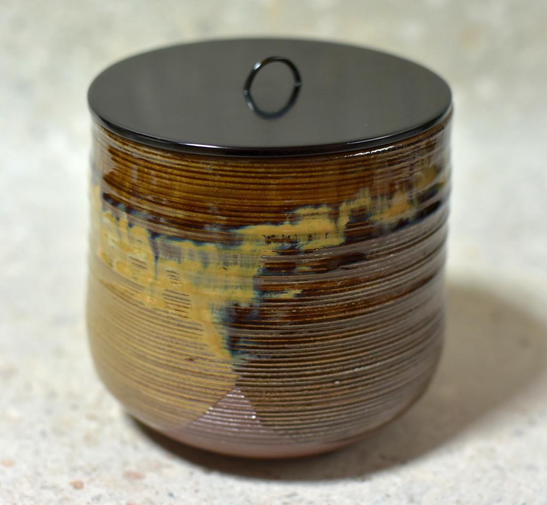 平安嘉祥造　高取写水指【極上品】　お茶道具／共箱