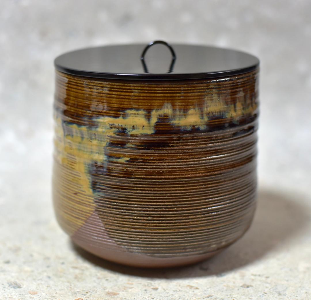 平安嘉祥造　高取写水指【極上品】　お茶道具／共箱