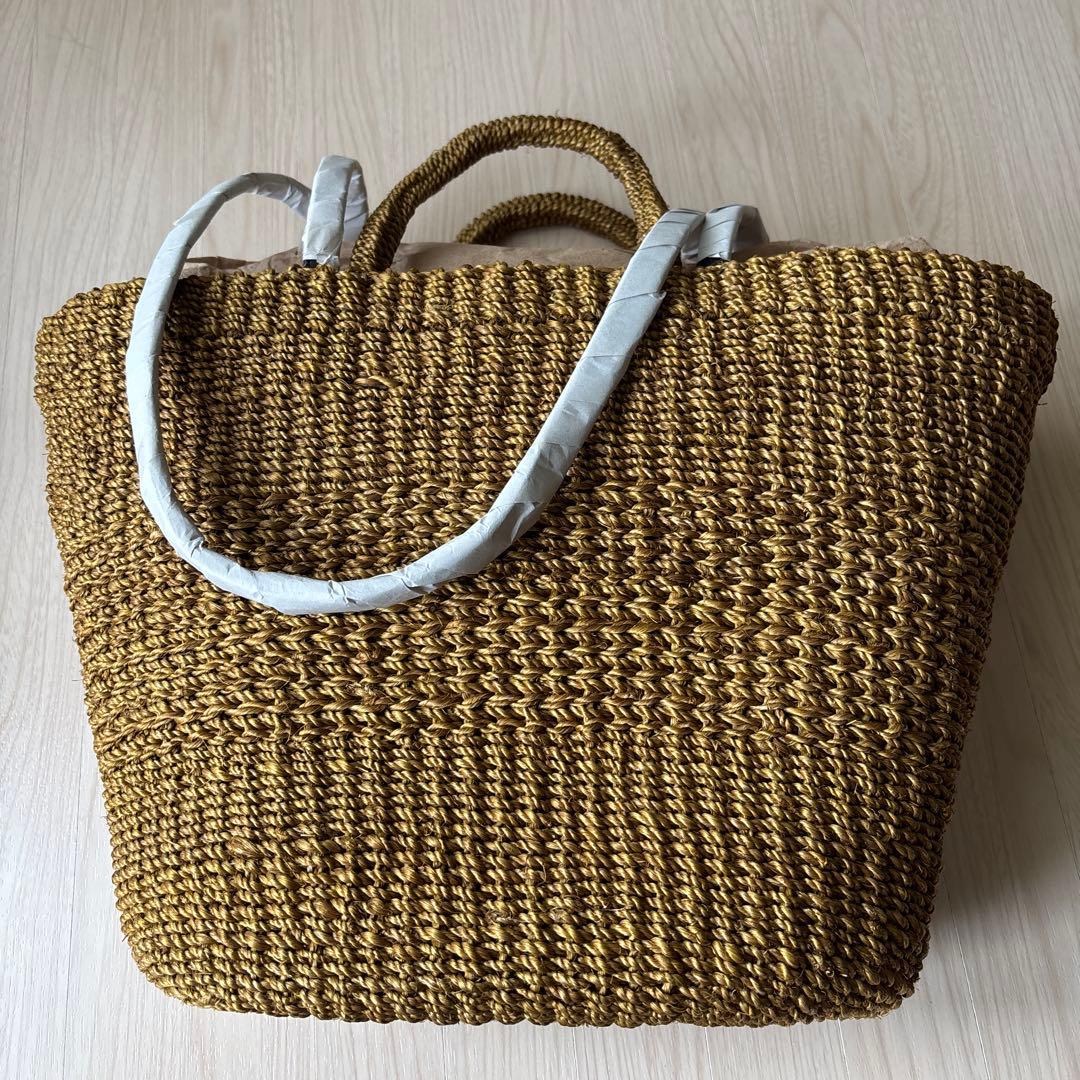 UNITED ARROWS ダブル ハンドル ABACA トートバッグ　ブラウン