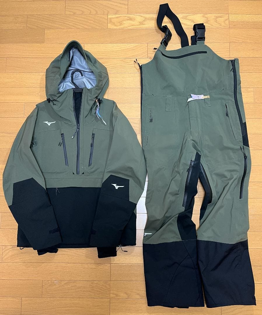 23－24 Mizuno スキーウェアセット オリーブグリーン/ブラック