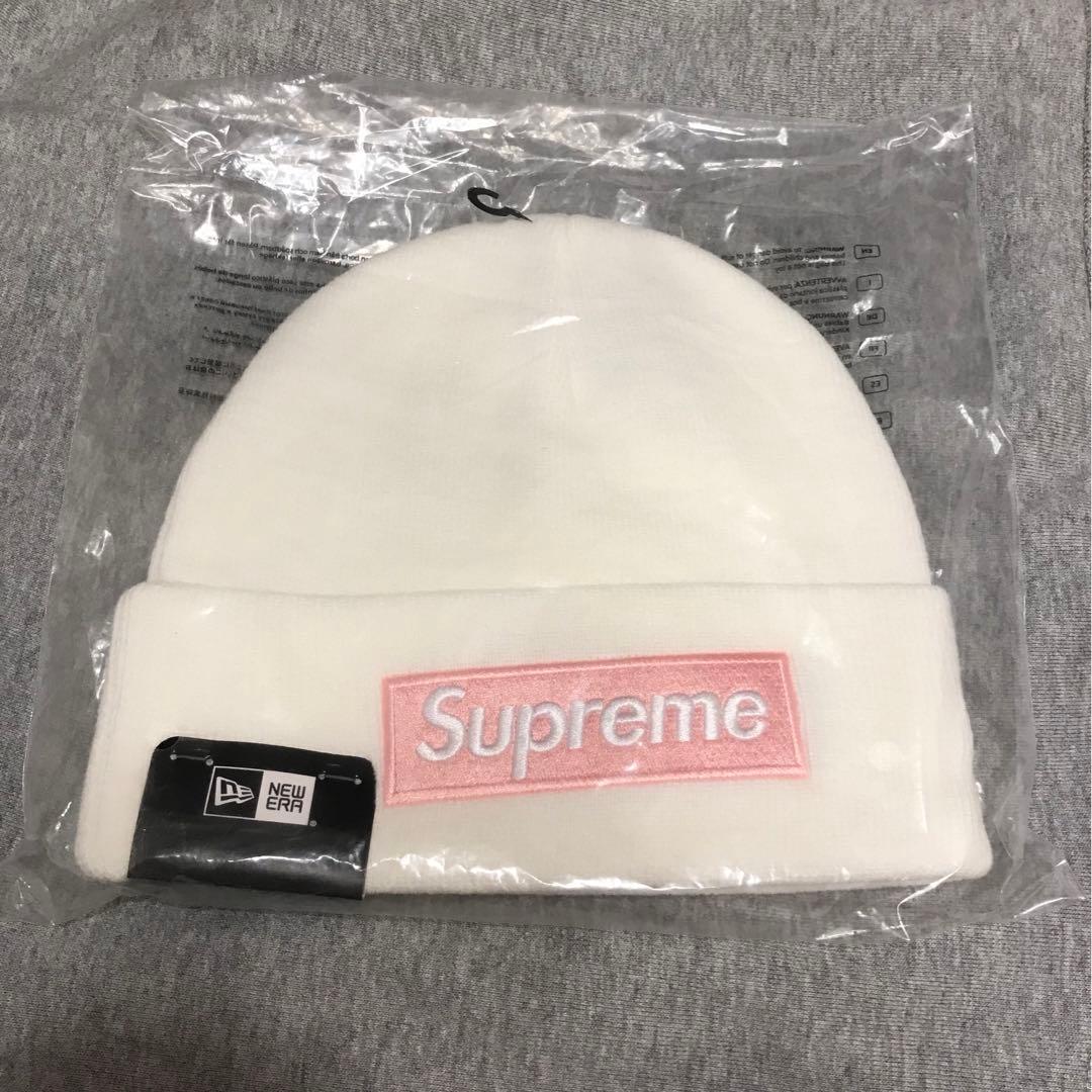 New Era Box Logo Beanie ホワイト　白　25