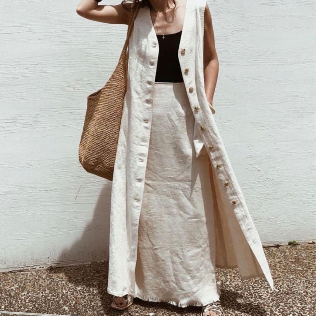 【完売品】ETRE TOKYO エトレ トウキョウ リネンワンピース ロングジレ