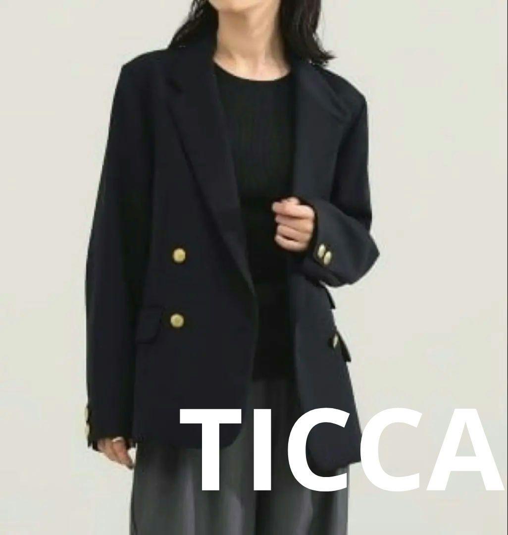 TICCA ダブルジャケット　テーラードジャケット　ウール100％　金ボタン