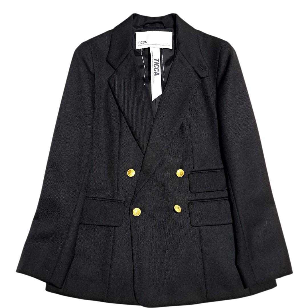 TICCA ダブルジャケット　テーラードジャケット　ウール100％　金ボタン