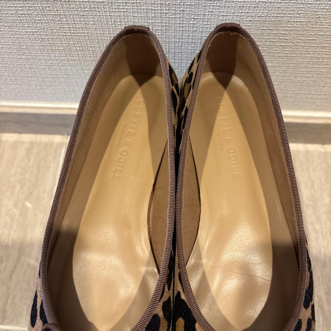 美品ほぼ未使用☆オデットエオディール　レオパードフラットシューズ⭐︎箱付き