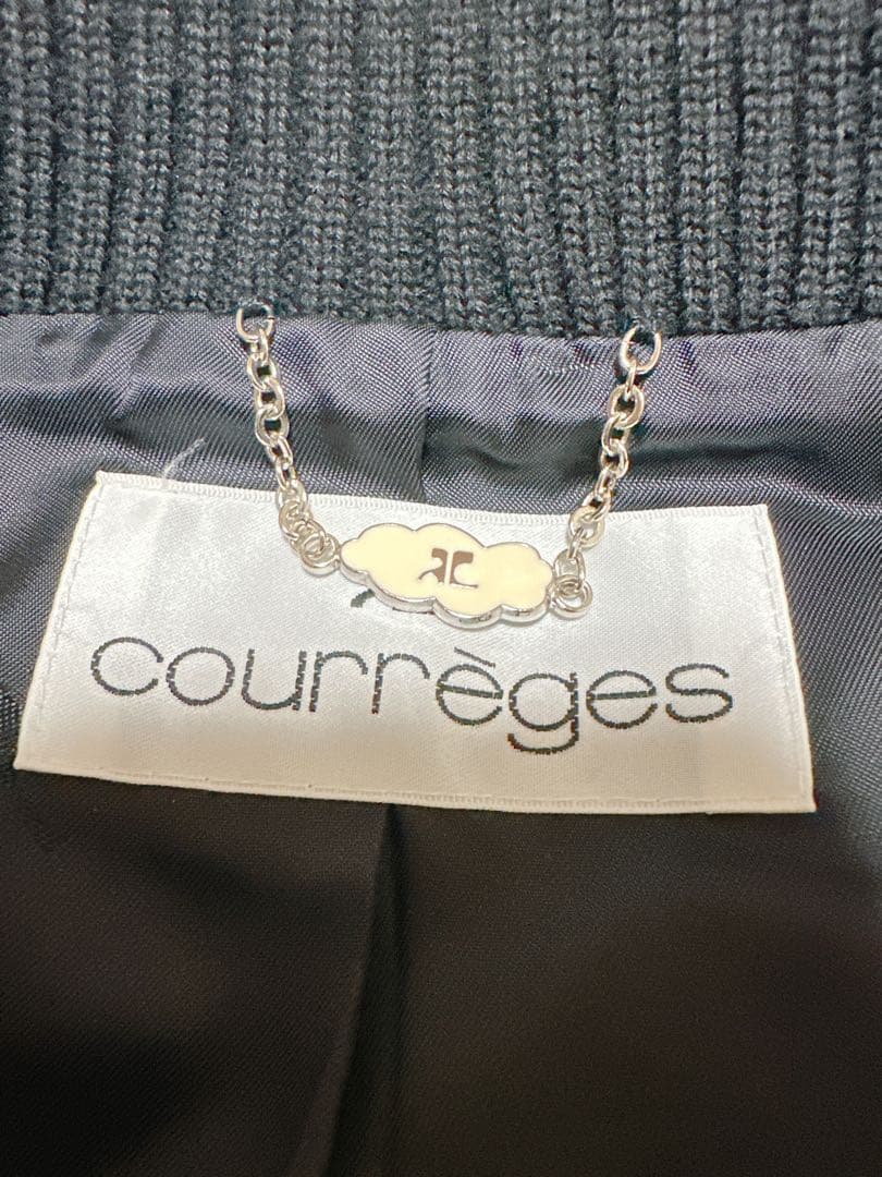 【極美品】希少 クレージュ ジャケット ブルゾン グレー 黒 シルク 38