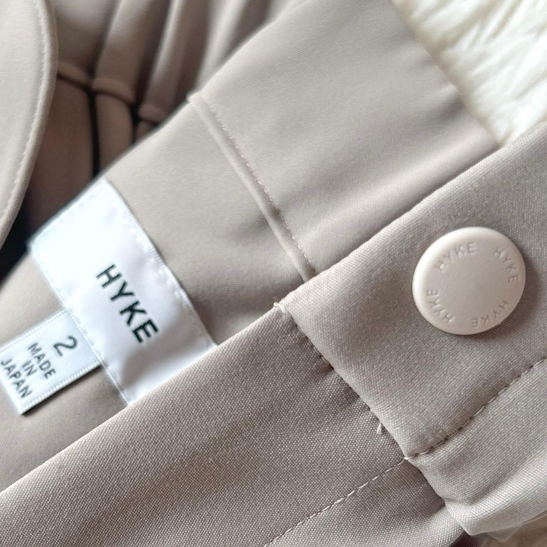 美品　HYKE ハイク　ストレッチイージーテーパードパンツ サイドデザイン