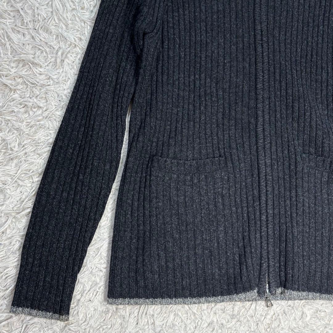 美品　ポールスミス　ドライバーズニット　四者混　ダブルファスナー　カシミヤ　黒