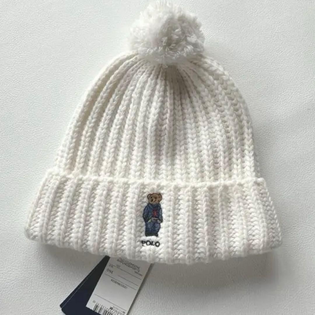 タグ付き　ポロ　ラルフローレン　ベア　ニットキャップ　ボンボン