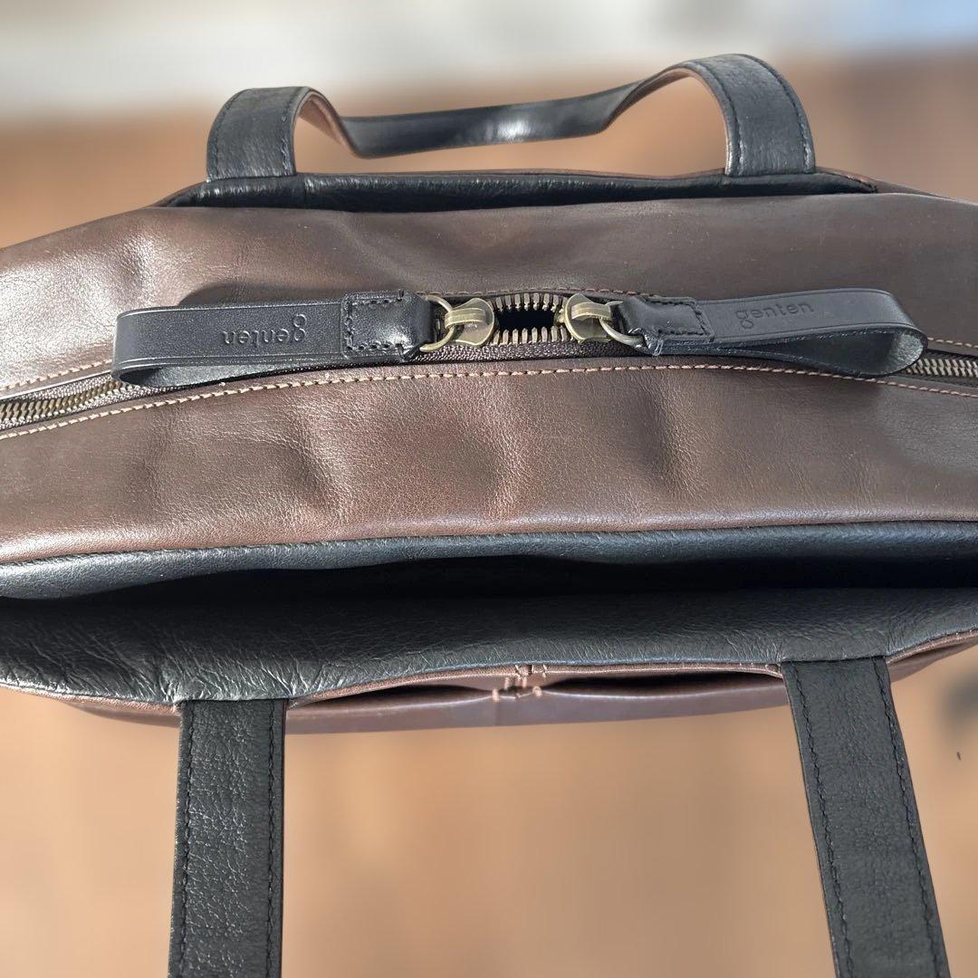 genten レザーボストンバッグ