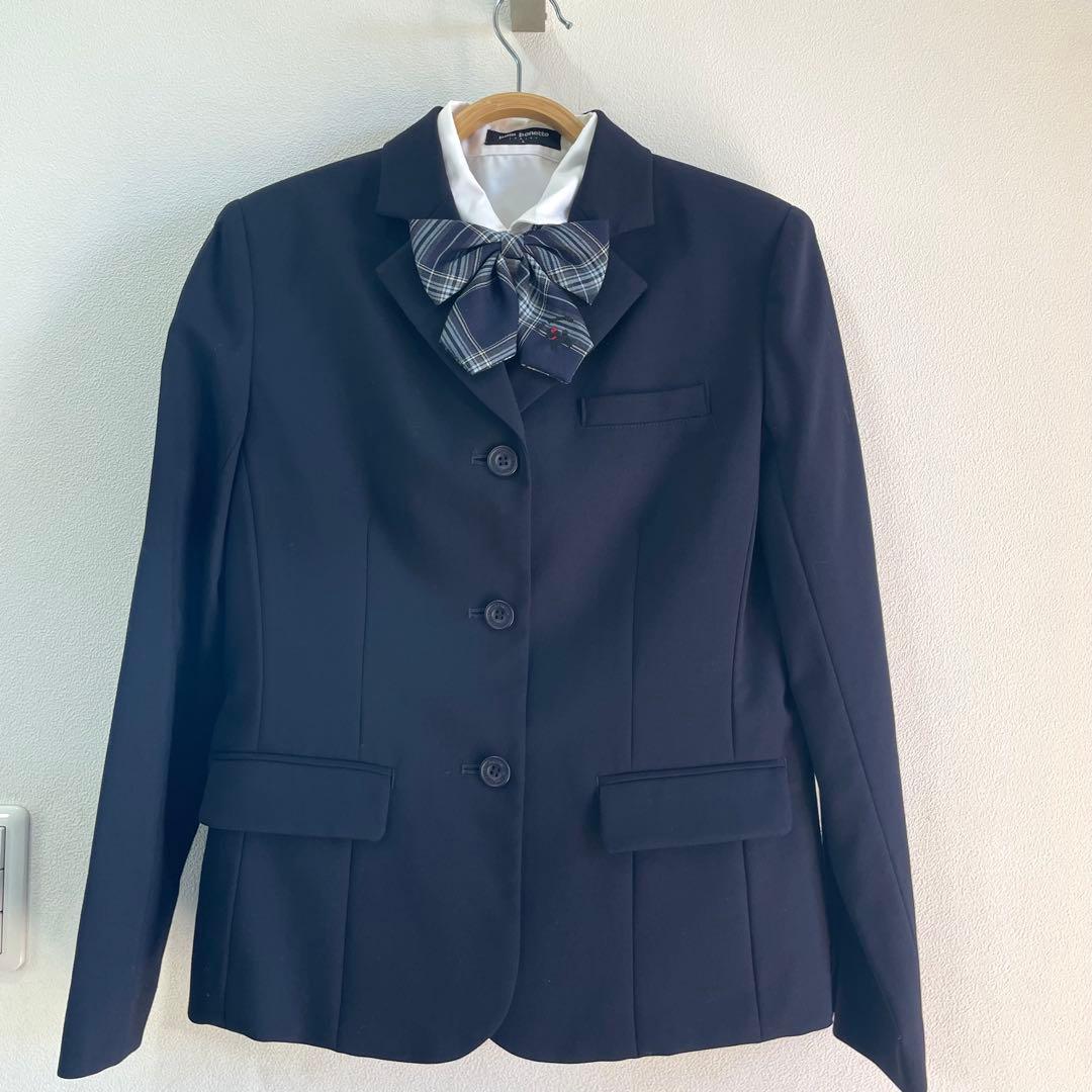 ポンポネットジュニア　卒服　160 ジャケット　スカート　リボン　ベスト　受験