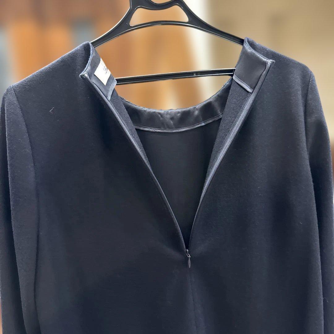 レリアン　濃紺　レース使いが可愛い冬用チュッニック　9号