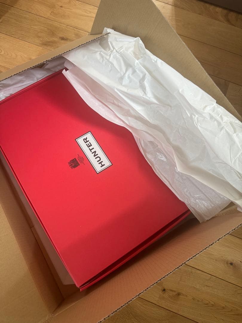 箱付き新品未使用　ブラック　Hunter ロングブーツ