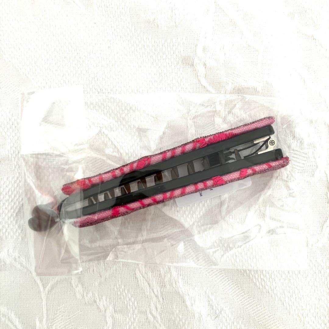 【未使用】コンプレックス ビズ スワロフスキー　バナナクリップ ピンク 赤