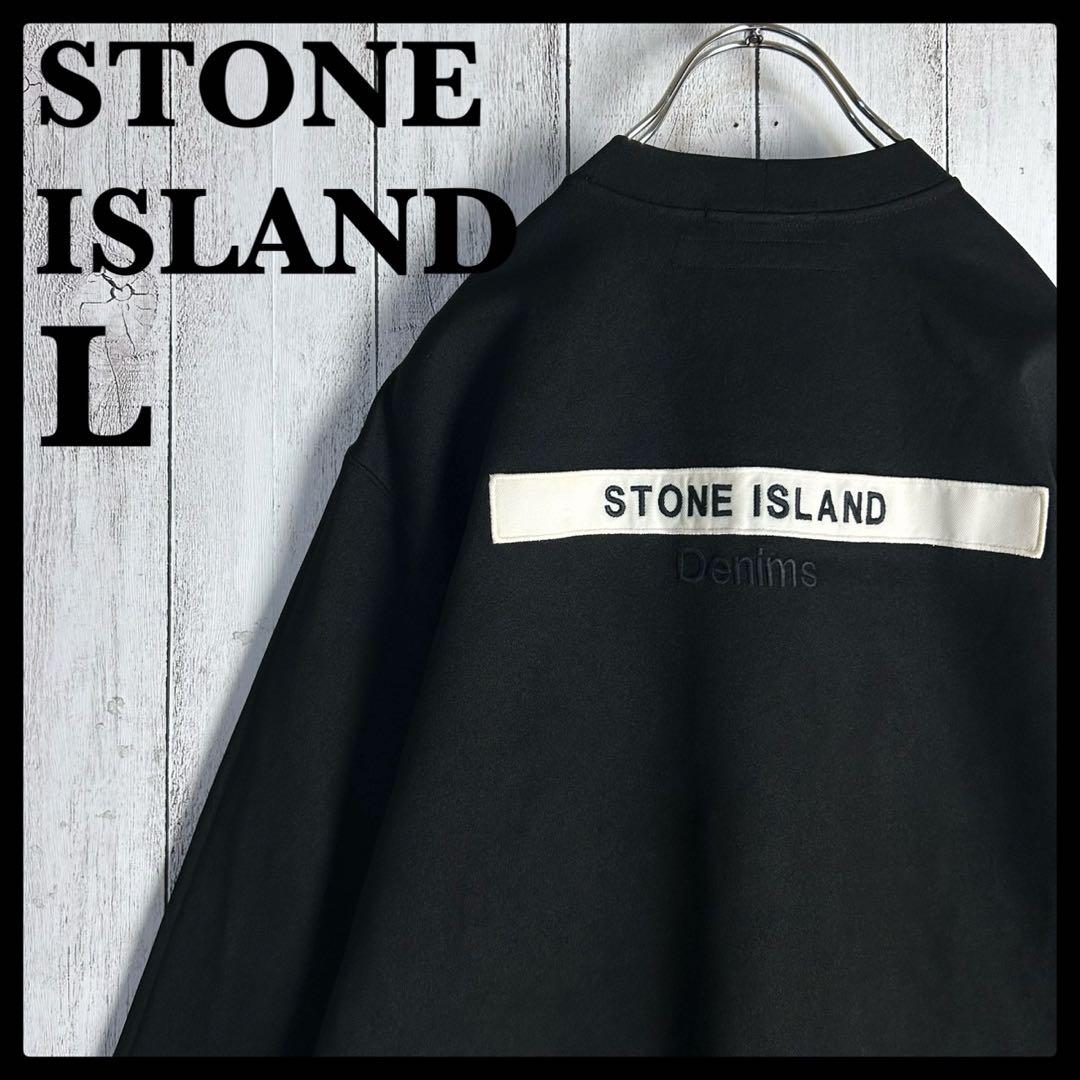 6057【希少デザイン】ストーンアイランド‪☆ビッグ刺繍ロゴ入りスウェット