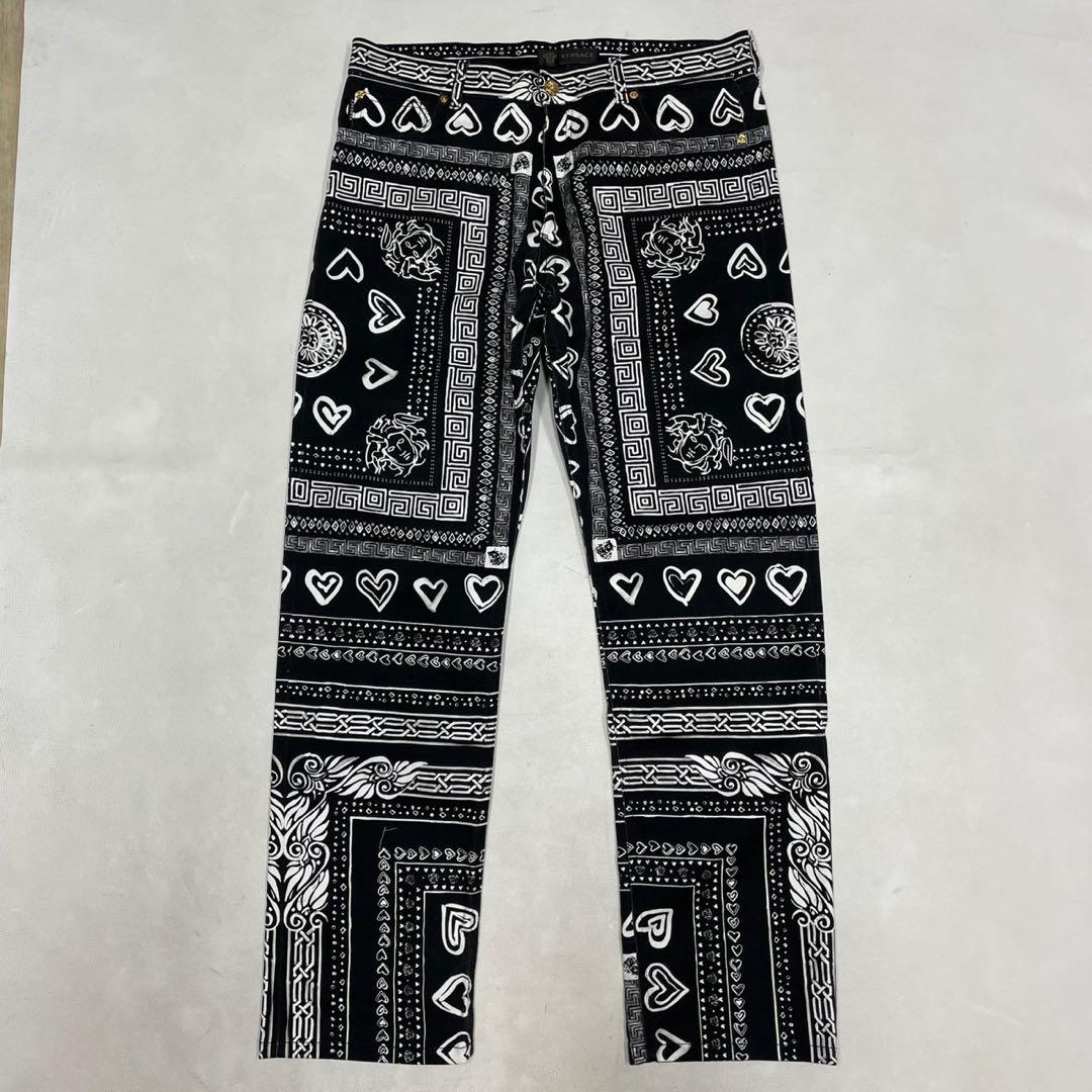 美品 VERSACE ヴェルサーチ メデューサ 総柄 パンツ メンズ
