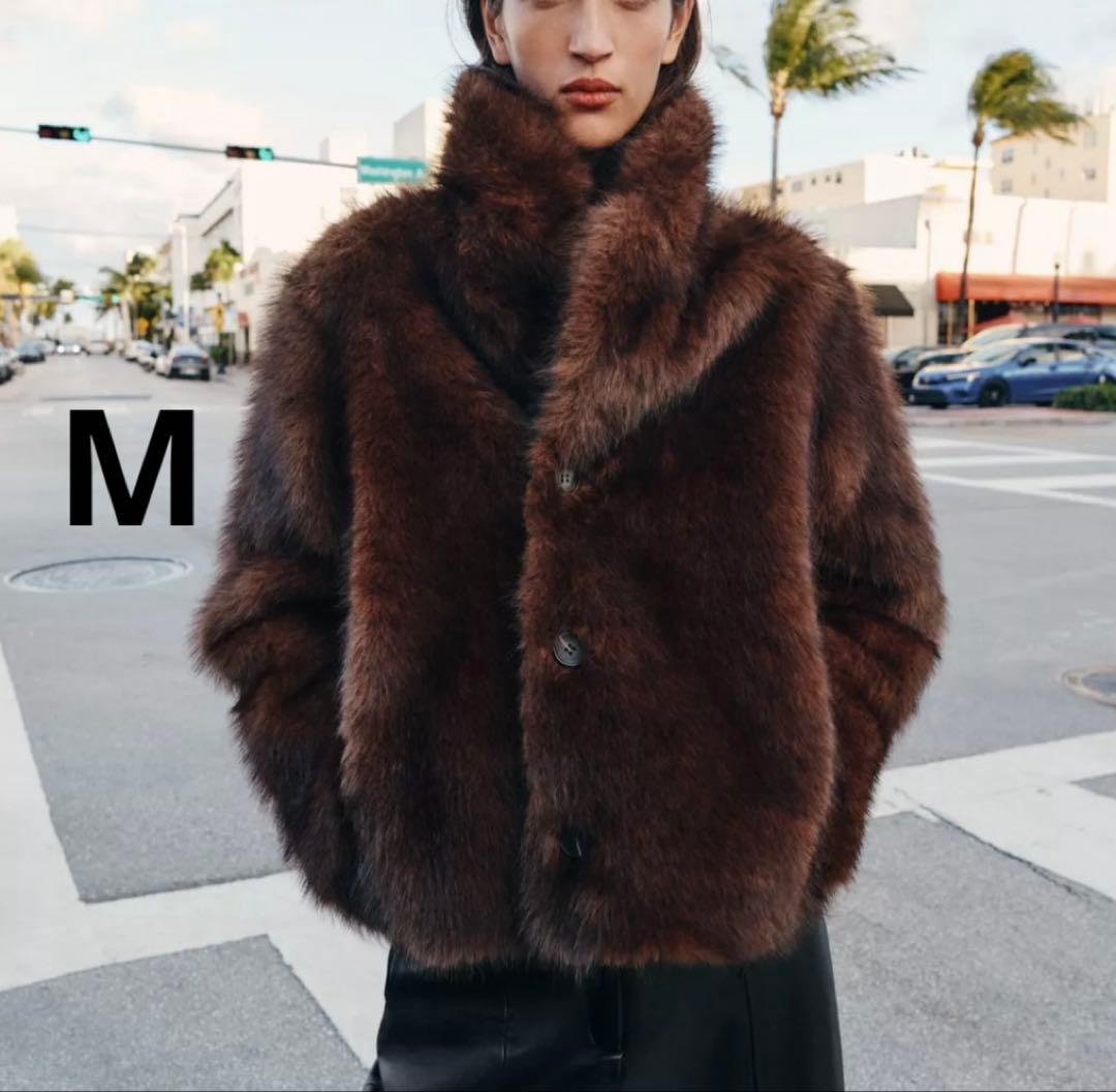 ZARAザラ リバーシブルダブルフェイス フェイクファージャケット 新品、未使用