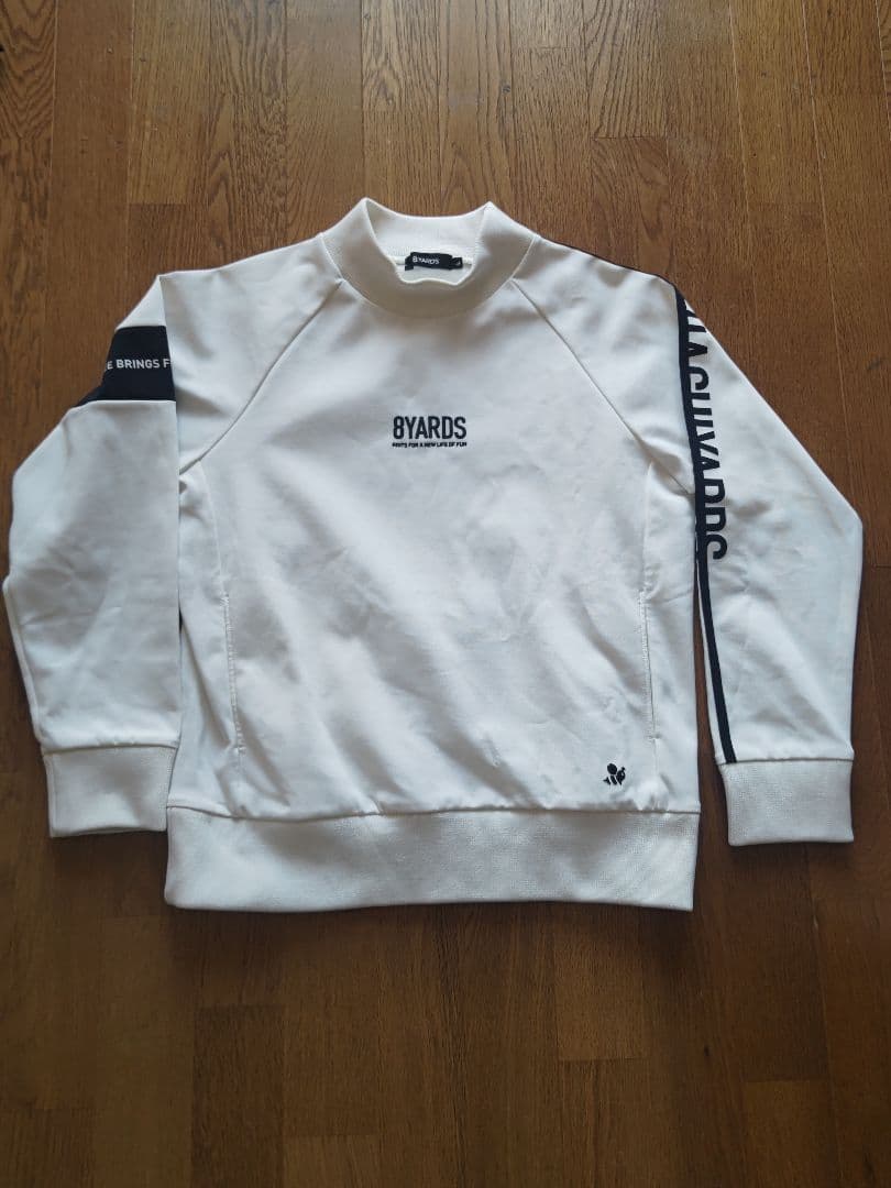 8YARDS ホワイト モック トレーナー ハチヤーズ サイズL 長袖