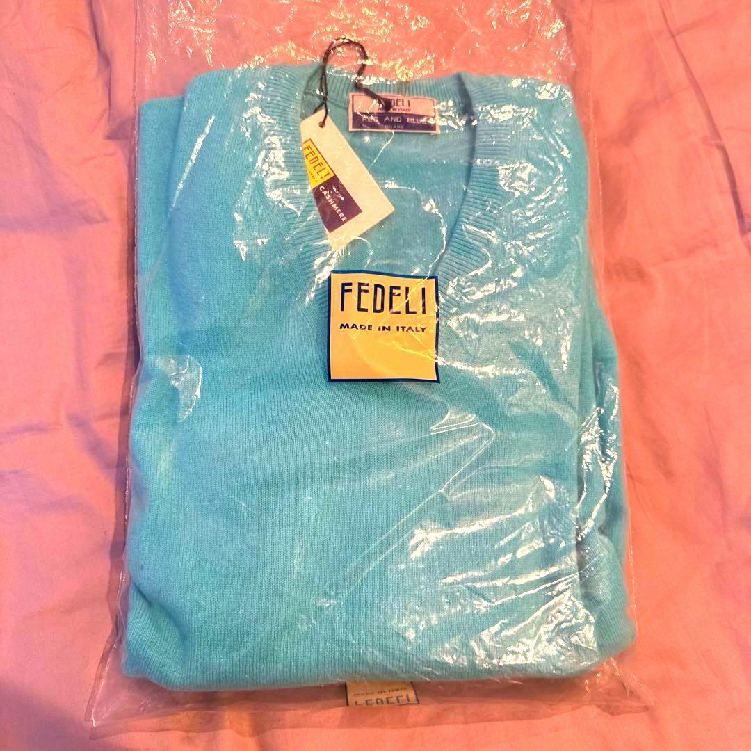 FEDELIフェデーリ　カシミヤ100%ニット ティファニーブルー 未使用