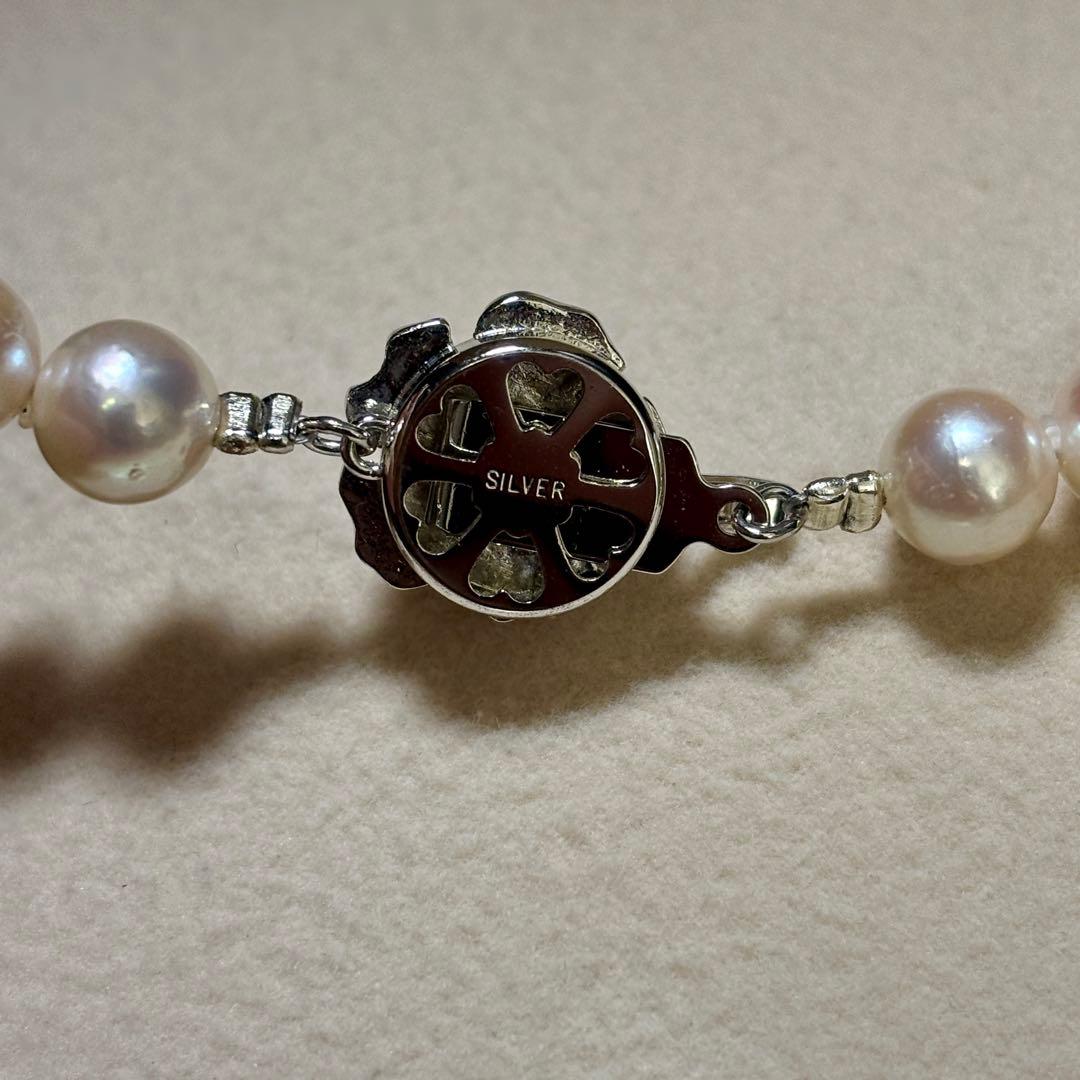 【テリ抜群✨】あこや真珠　セミロング　ピンク　ネックレス　約7.5-8.5mm