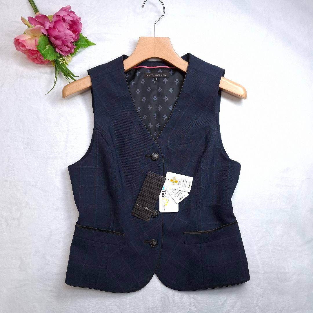 【新品/タグ付/3ピース】PATRICK COX チェック柄 スカートスーツ M