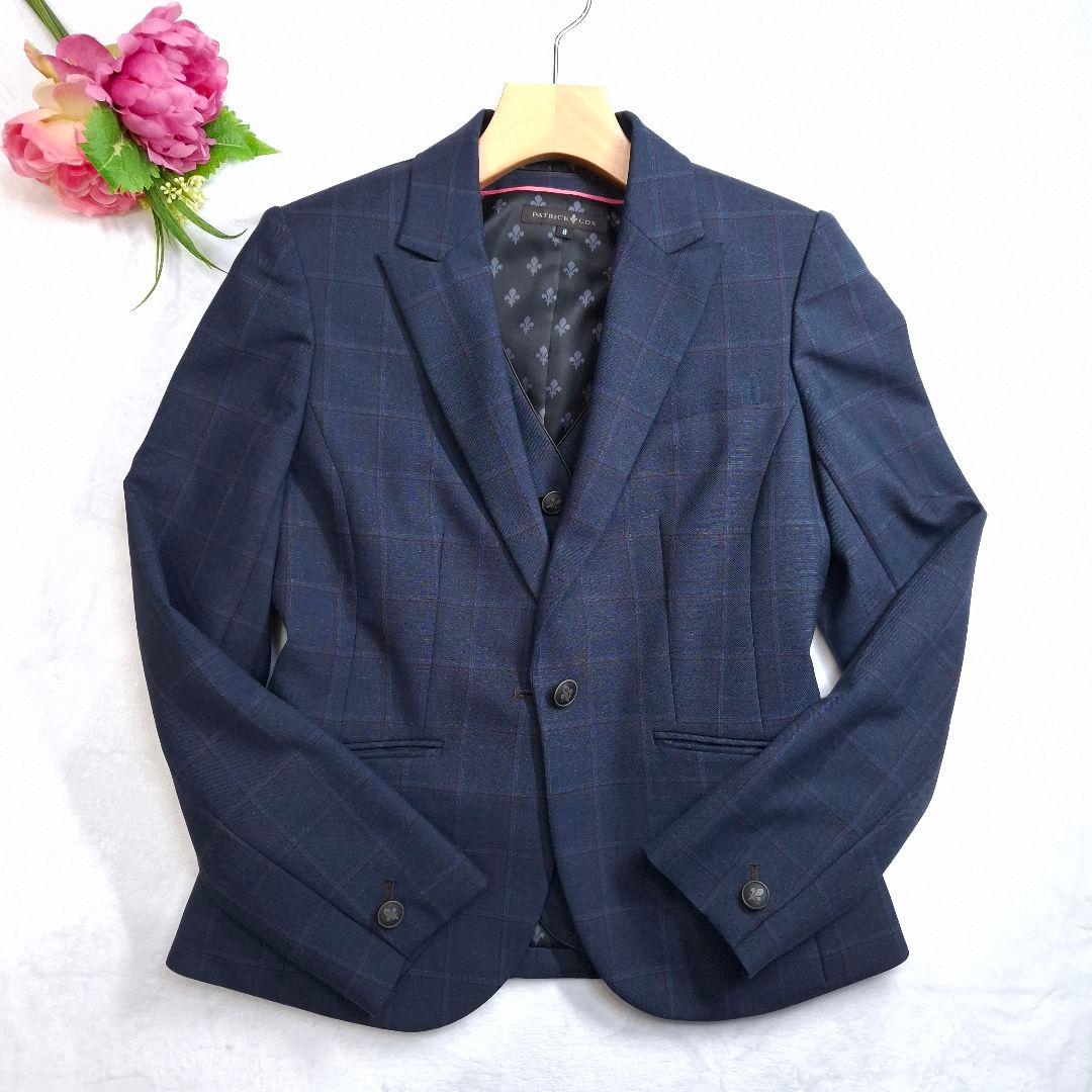 【新品/タグ付/3ピース】PATRICK COX チェック柄 スカートスーツ M