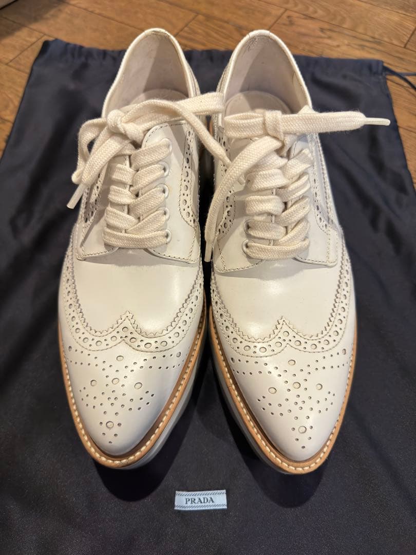 PRADA プラダ　ウィングチップ　エナメル　シューズ　35