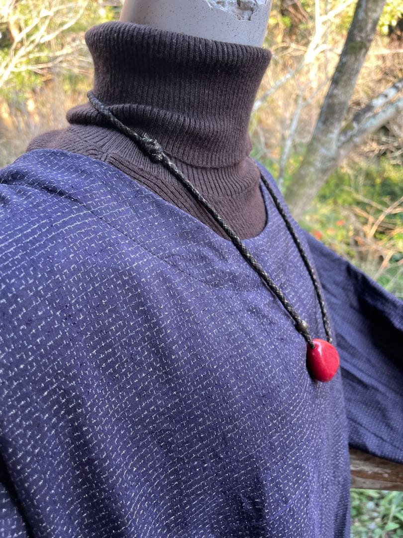 藍絣　正絹　ワンピース