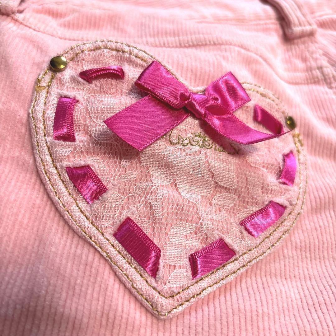 MARSもこもこショートパンツハート刺繍ファー付きピンクY2K平成ギャル平成女児