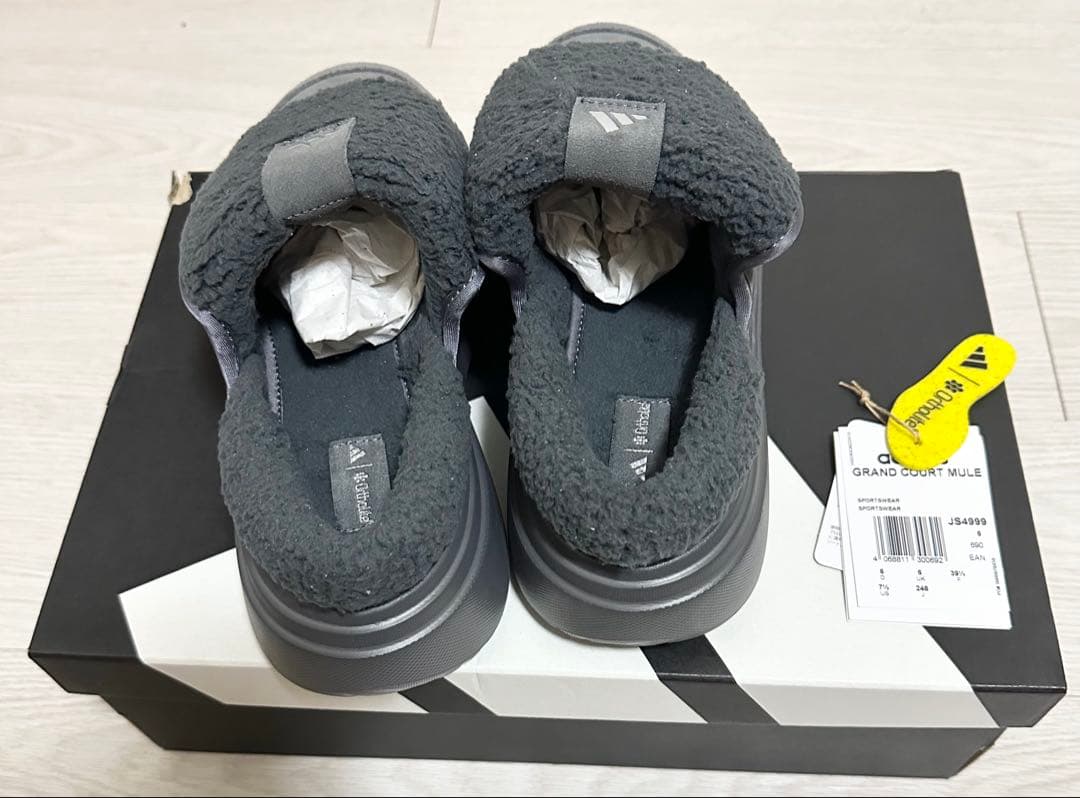 【韓国限定】adidas グランドコートミュール　グレー　スリッポン　24.5
