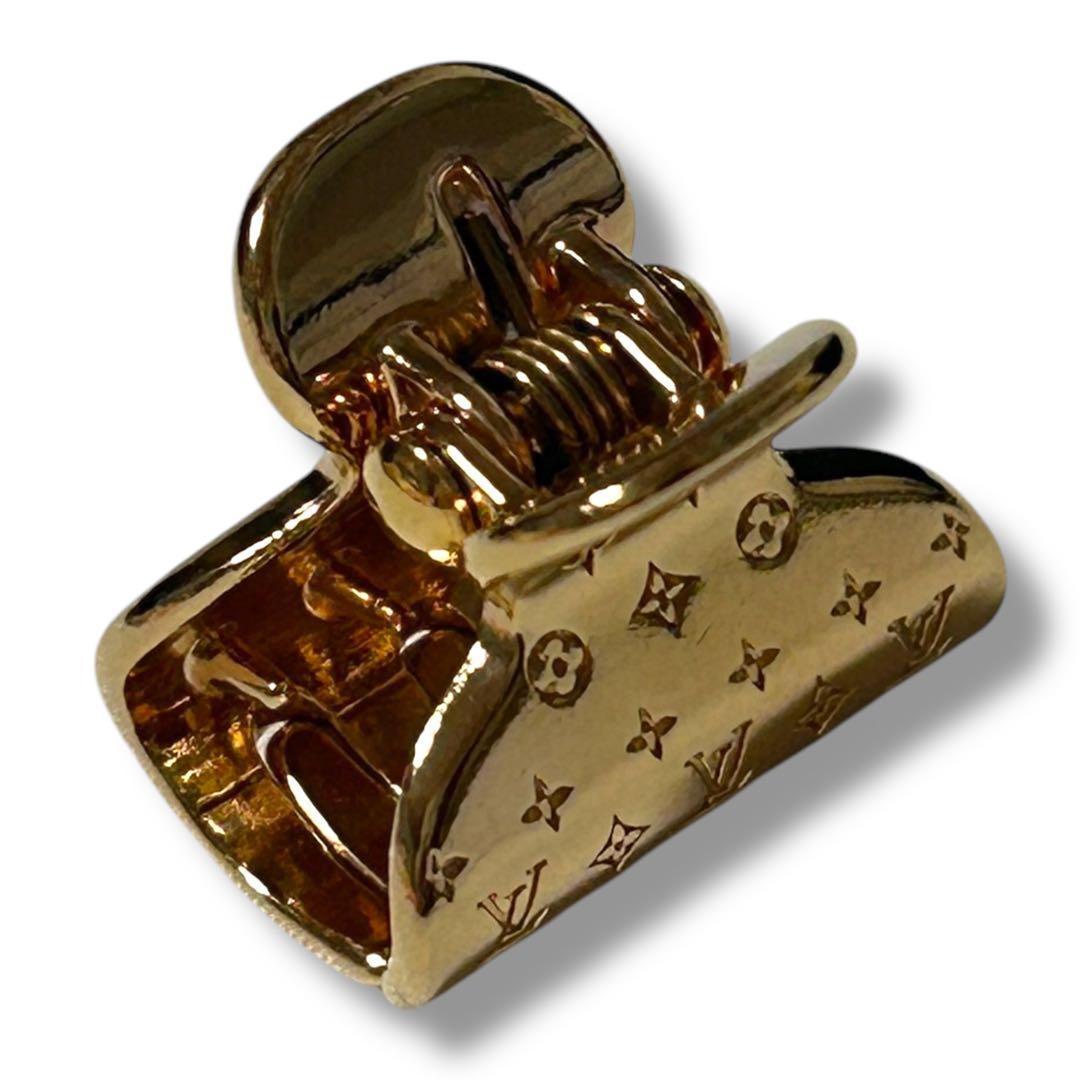 【中古品】ルイ•ヴィトン ミニ ヘアクリップ モノグラム M68940 ゴールド