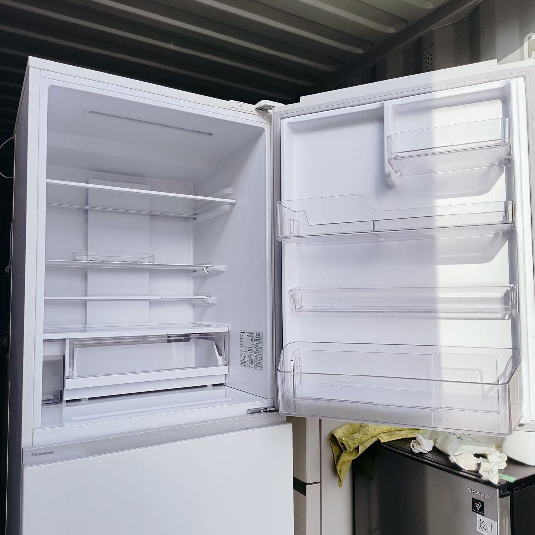 54運搬取付無料！マットホワイト純正Pana３ドア奥行薄型冷蔵庫！完動品超美品！