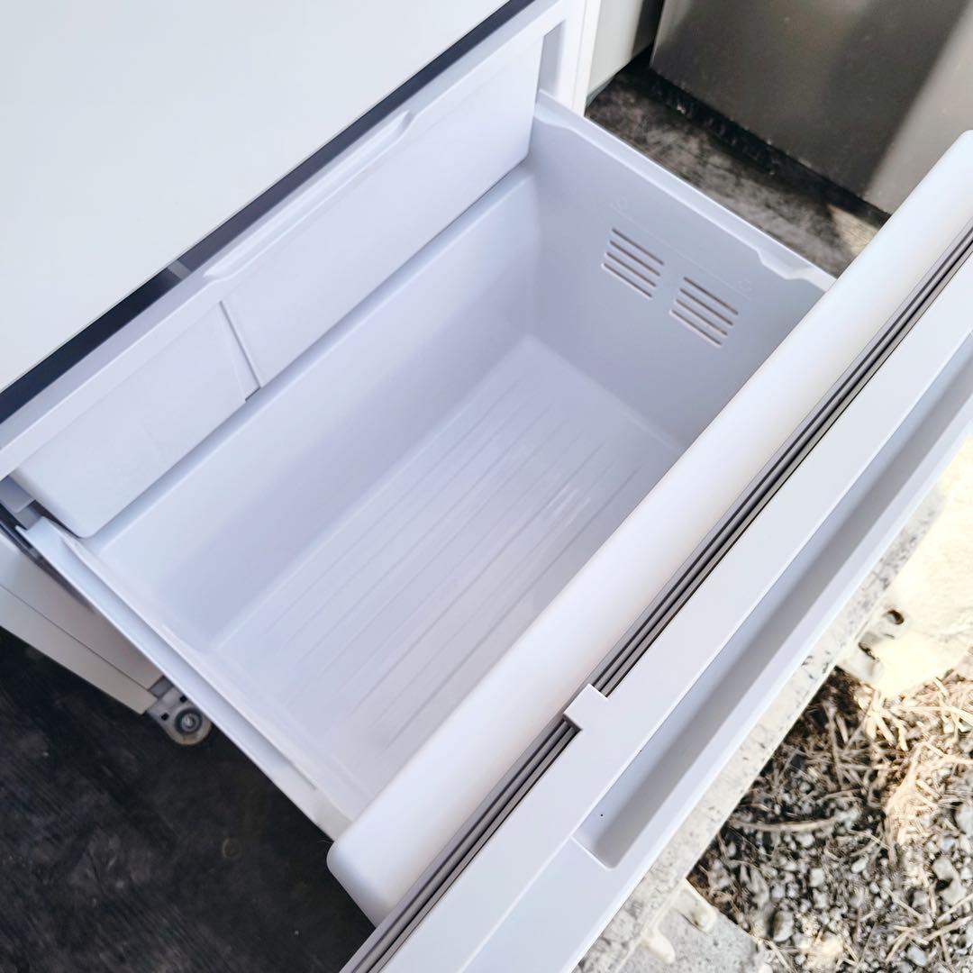 54運搬取付無料！マットホワイト純正Pana３ドア奥行薄型冷蔵庫！完動品超美品！