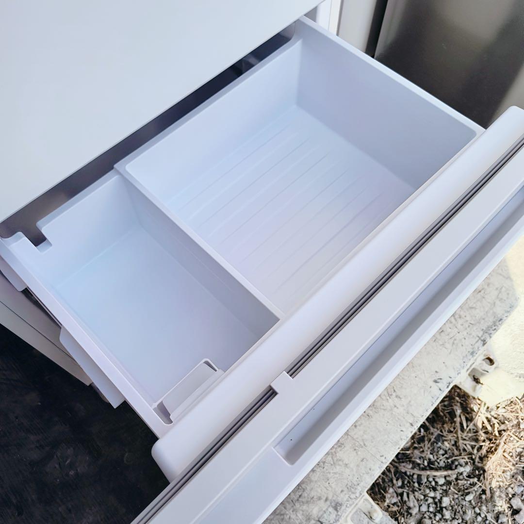 54運搬取付無料！マットホワイト純正Pana３ドア奥行薄型冷蔵庫！完動品超美品！