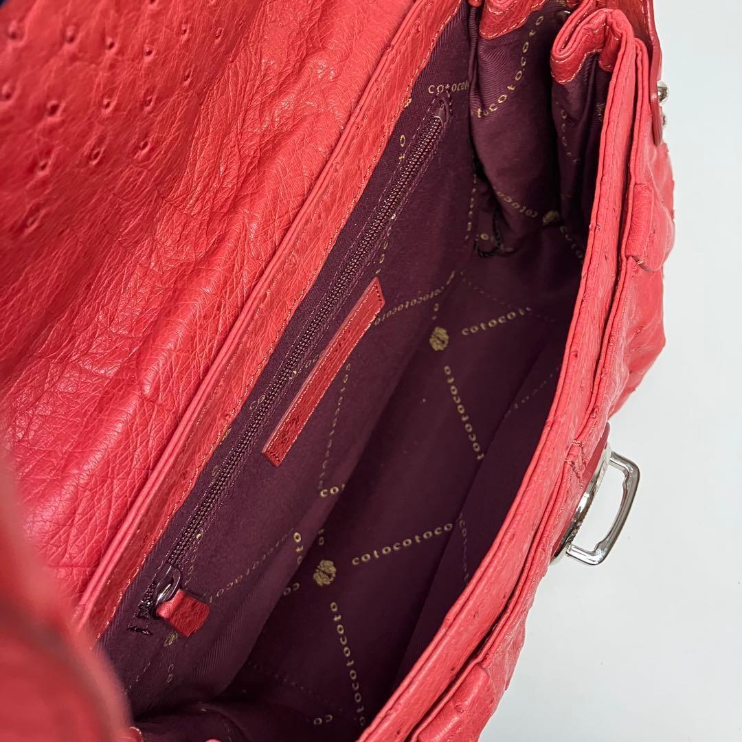 新品未使用　COTO オーストリッチ ショルダーバッグ 2way JRA　ピンク