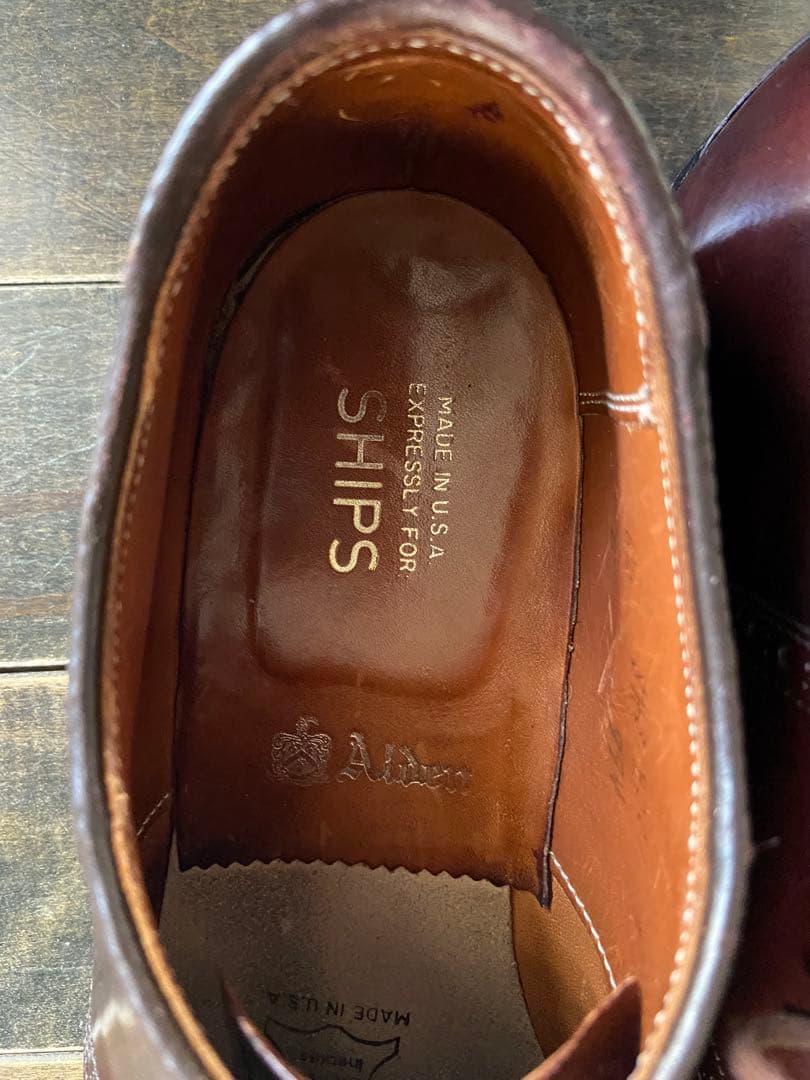 【SHIPS別注】Alden 994 コードバン サドル 6.5D バーガンディ