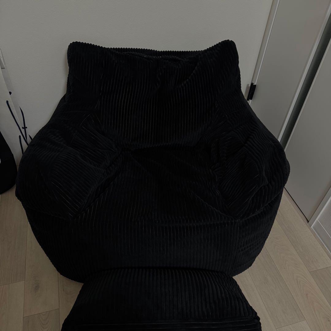 Loosy HUGME 1人掛けビーズソファ Black まんぼー