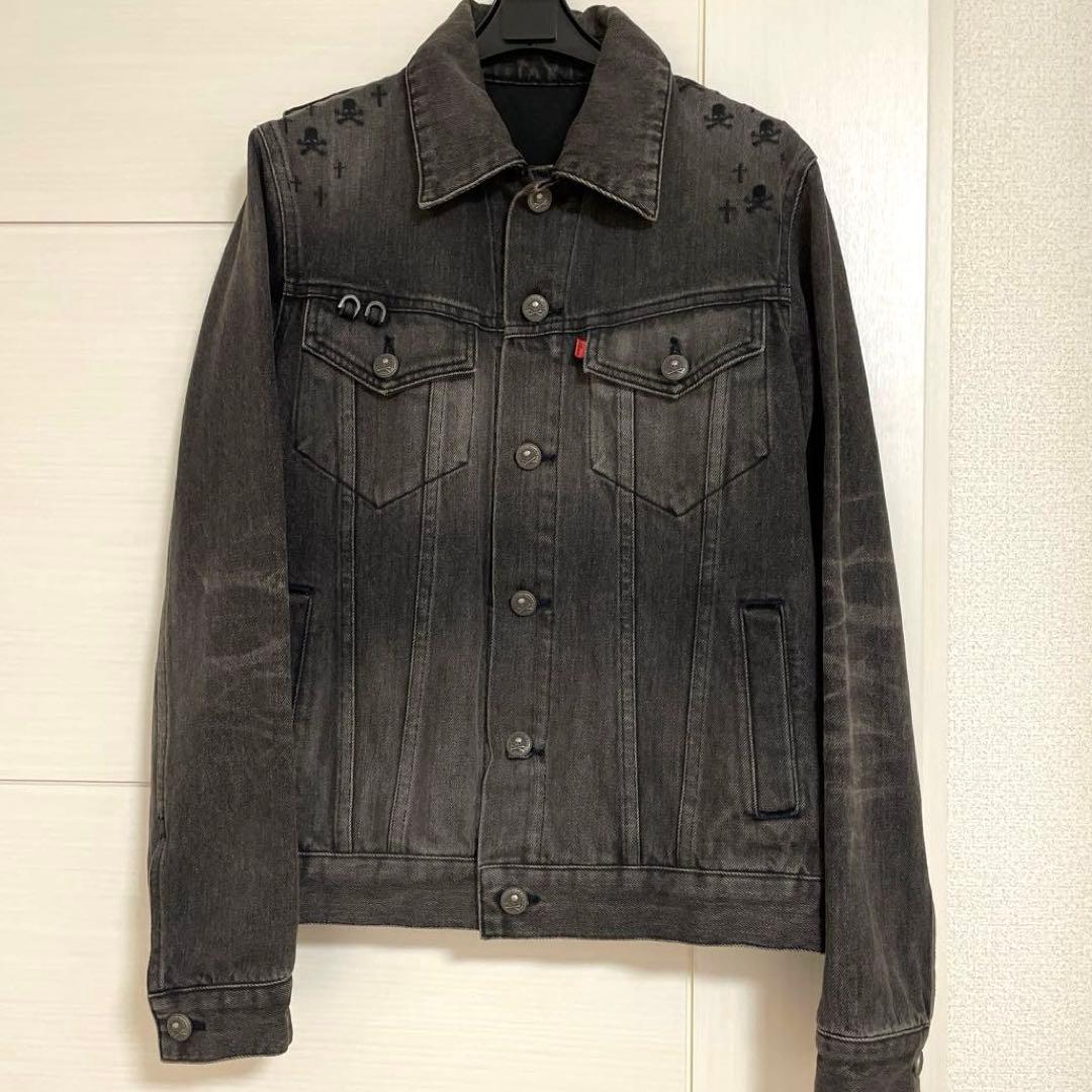 ロエン　ブラックデニムジャケット スカルデザイン　ロエンジーンズ　Gジャン