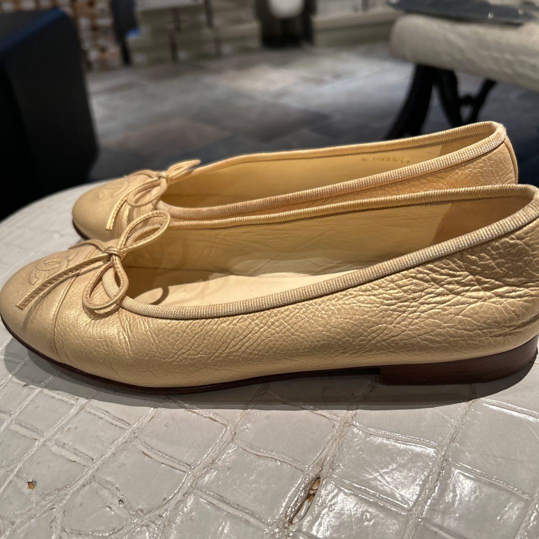 CHANEL ベージュ バレエシューズ