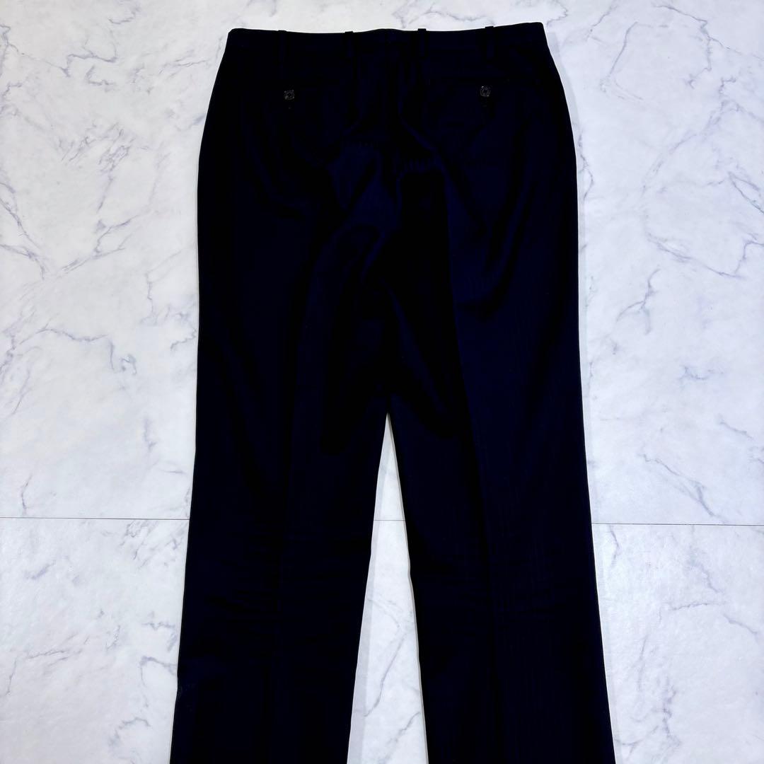 美品 BURBERRY BLACK LABEL ネイビー ストライプ スーツ L